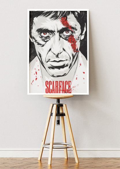 Tony Montana Scarface Portrait Wall Art Poster & Canvas Print