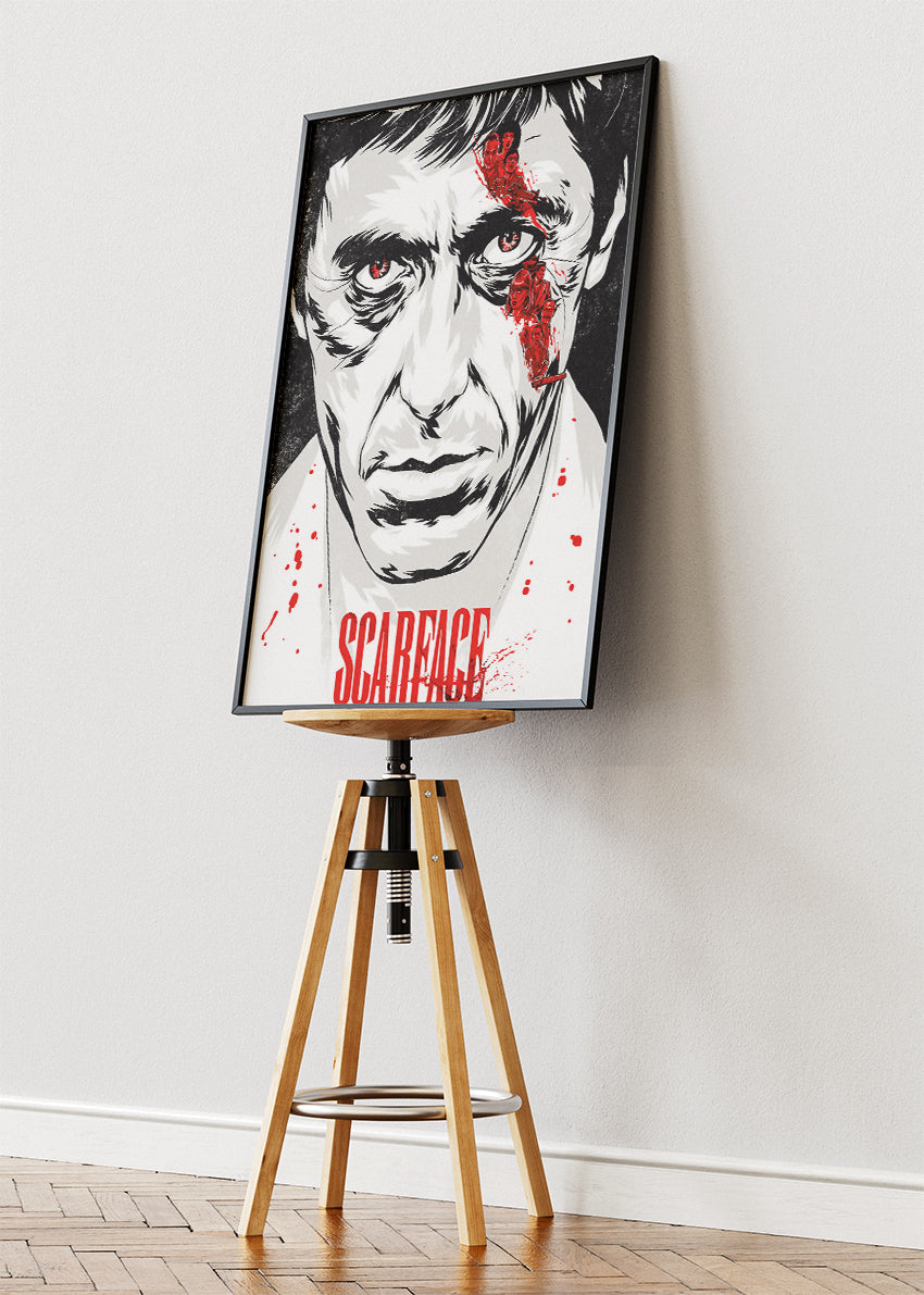 Tony Montana Scarface Portrait Wall Art Poster & Canvas Print