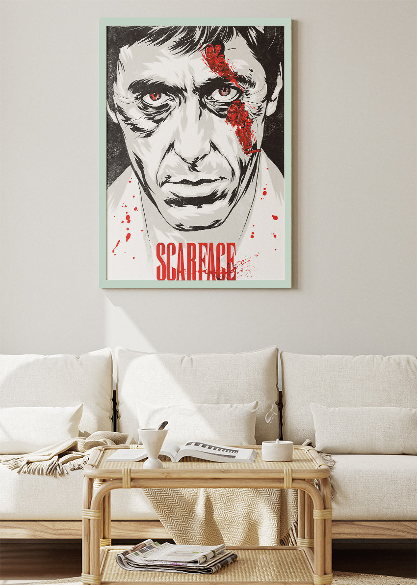 Tony Montana Scarface Portrait Wall Art Poster & Canvas Print
