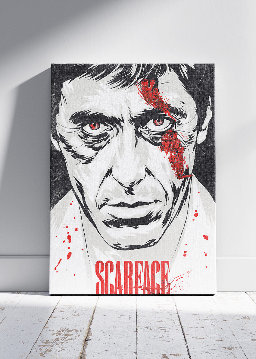Tony Montana Scarface Portrait Wall Art Poster & Canvas Print