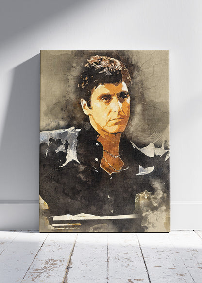 Tony Montana Vintage Portrait Wall Art Poster & Canvas Print