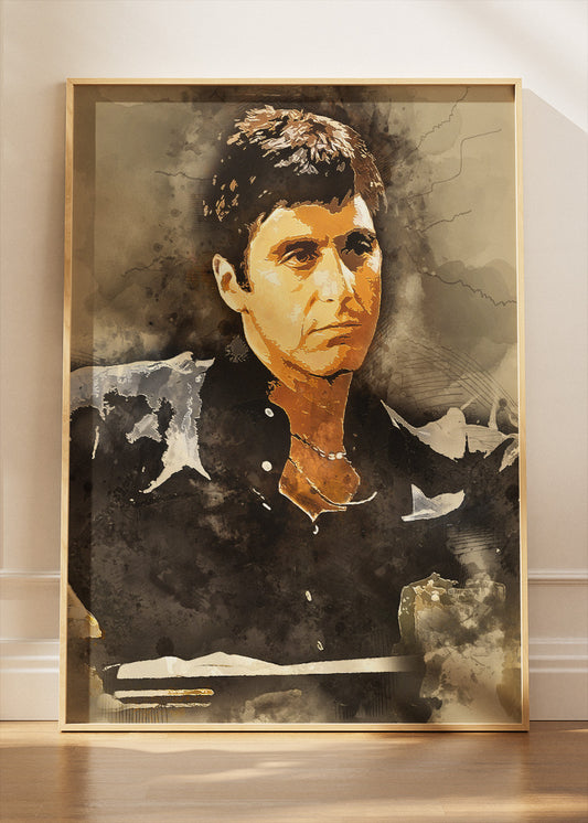 Tony Montana Vintage Portrait Wall Art Poster & Canvas Print