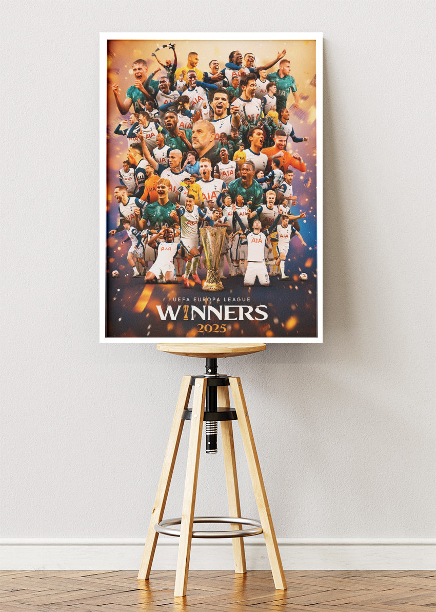 Tottenham Hotspur Europa League Winners 2025 Wall Art | Historic Trophy Celebration Poster & Canvas