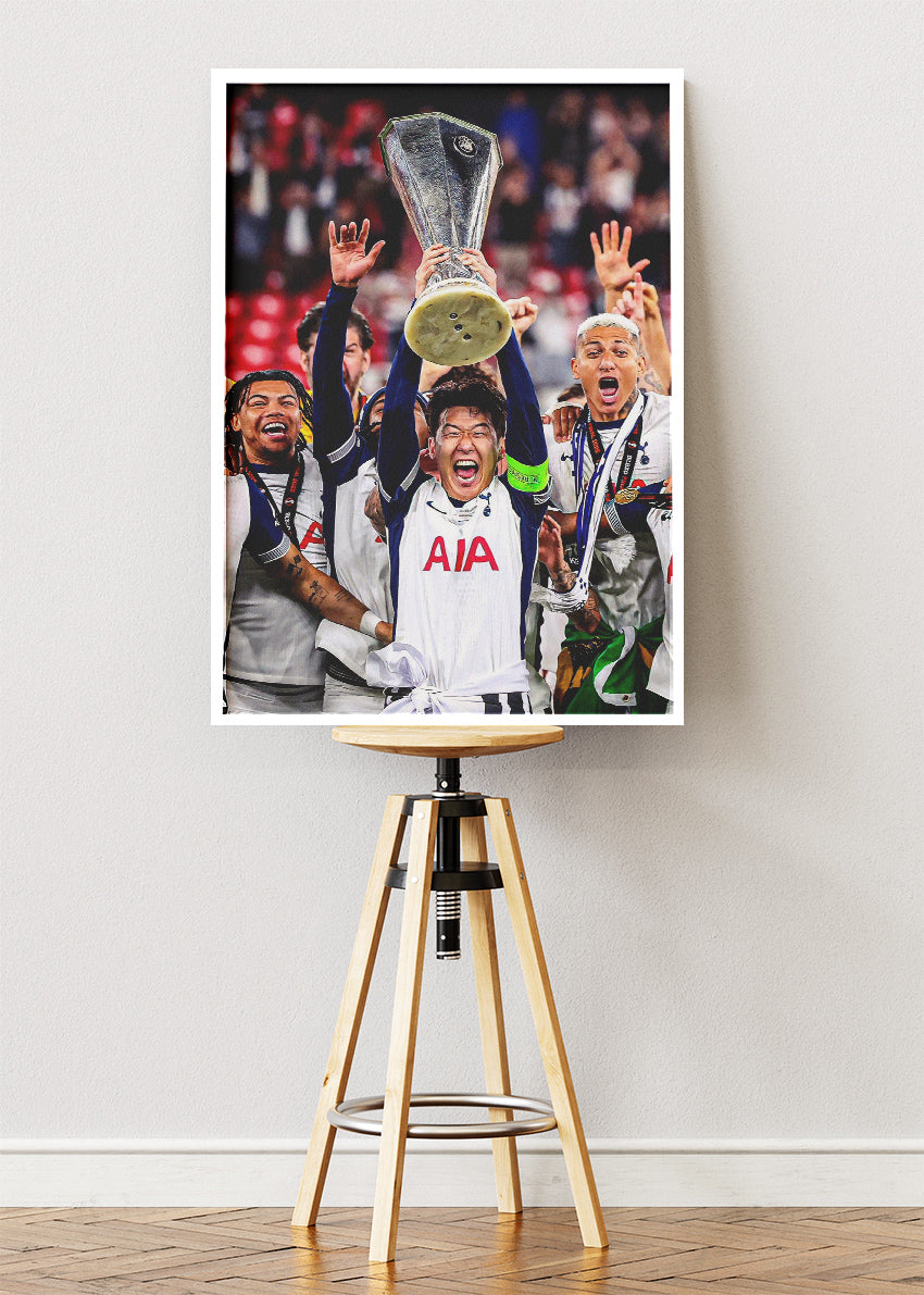 Tottenham Hotspur European Glory Football Wall Art | Iconic Trophy Celebration Poster & Canvas