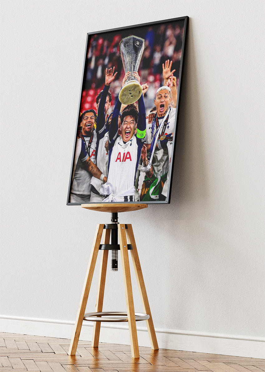 Tottenham Hotspur European Glory Football Wall Art | Iconic Trophy Celebration Poster & Canvas