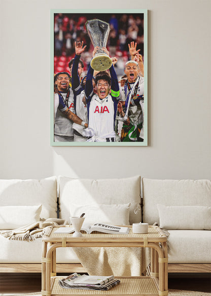 Tottenham Hotspur European Glory Football Wall Art | Iconic Trophy Celebration Poster & Canvas