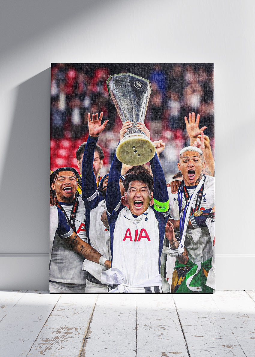 Tottenham Hotspur European Glory Football Wall Art | Iconic Trophy Celebration Poster & Canvas