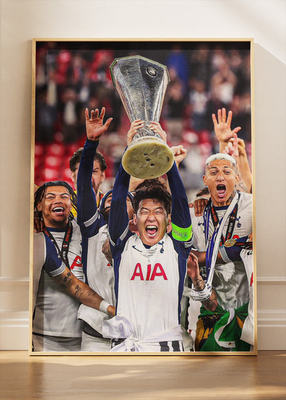 Tottenham Hotspur European Glory Football Wall Art | Iconic Trophy Celebration Poster & Canvas