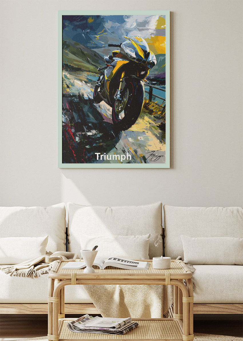 Triumph Sport Bike Poster Canvas & Print – AI PRINT LAB