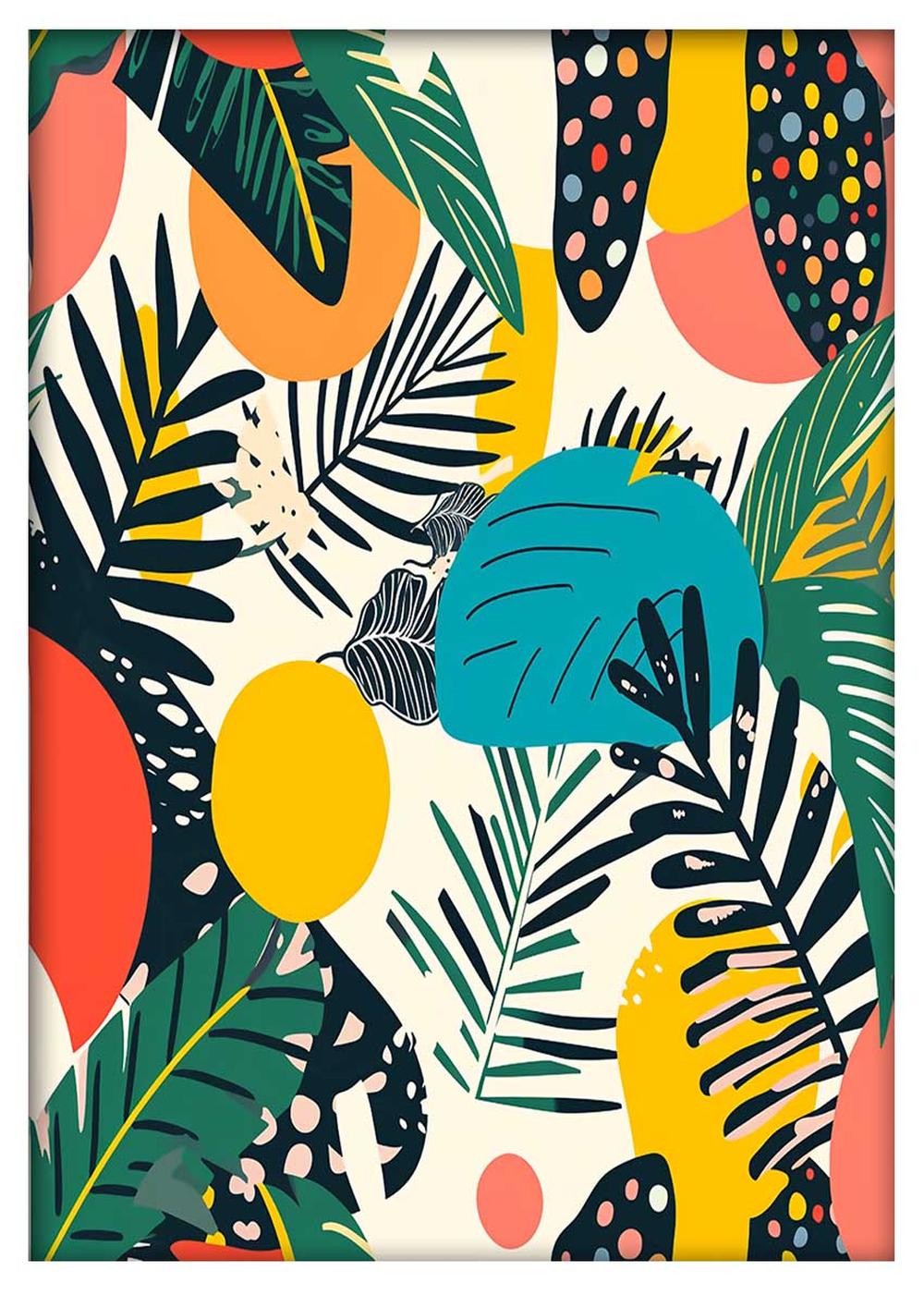 Tropical Abstract Botanical Canvas Art & Poster – T703 – AiPrintLab