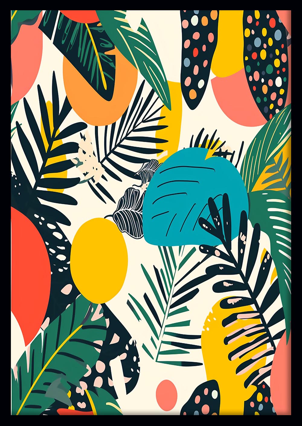 Tropical Abstract Botanical Canvas Art & Poster – T703 – AiPrintLab