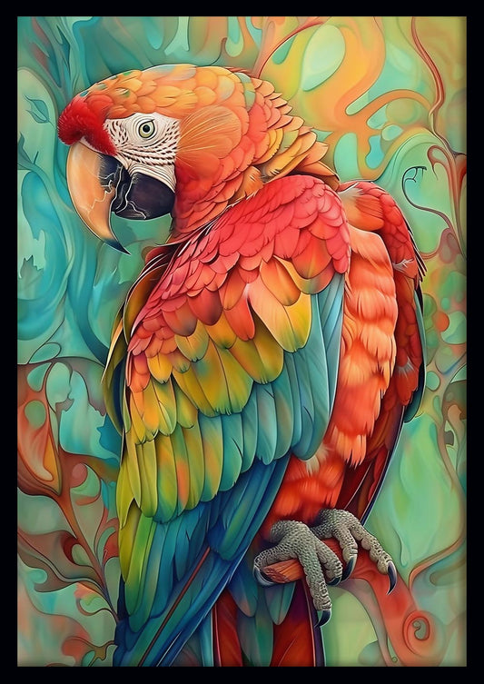 Tropical Macaw Magic – Vibrant Parrot Wall Art, Canvas & Poster – T827 – AiPrintLab