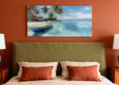 Tropical Paradise Beach Landscape Canvas Print
