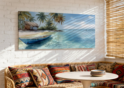 Tropical Paradise Beach Landscape Canvas Print