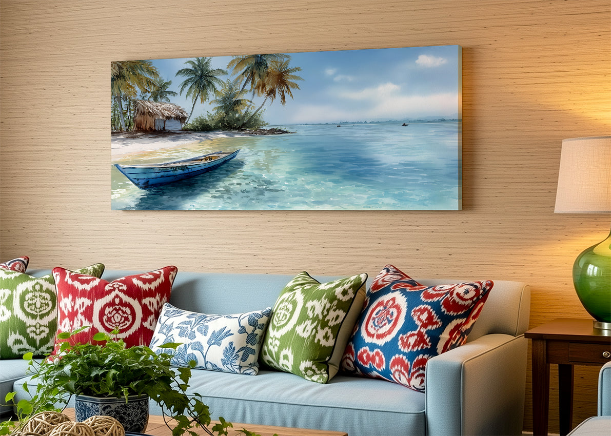 Tropical Paradise Beach Landscape Canvas Print