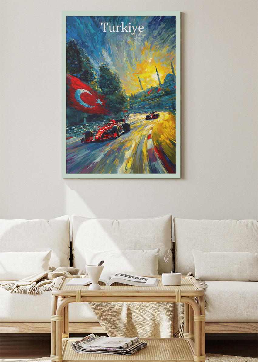 Türkiye Istanbul Sunset Formula 1 Circuit Canvas Print & Poster – AI PRINT LAB