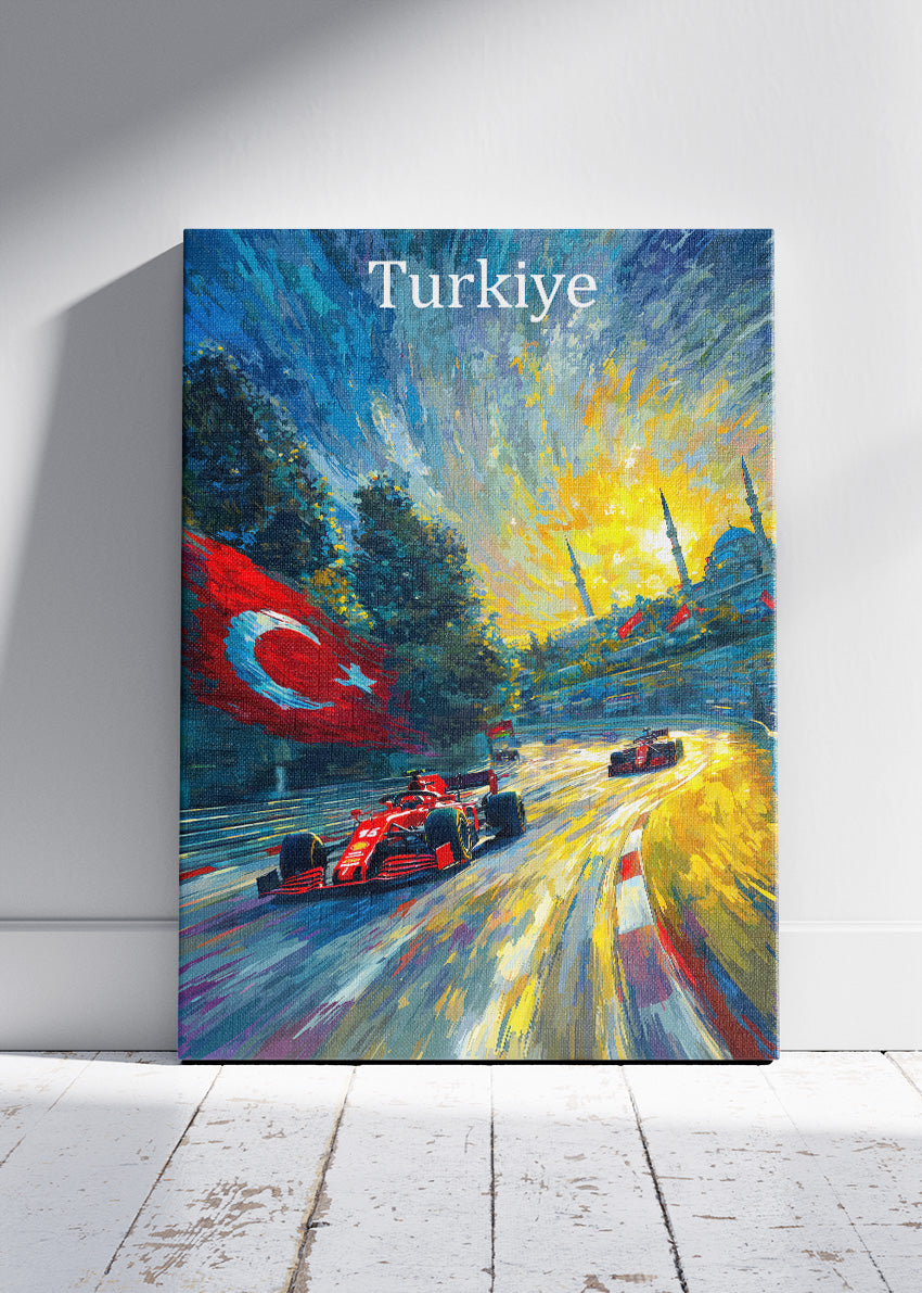 Türkiye Istanbul Sunset Formula 1 Circuit Canvas Print & Poster – AI PRINT LAB