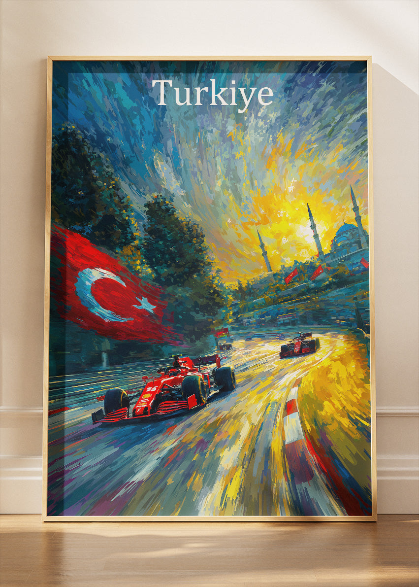 Türkiye Istanbul Sunset Formula 1 Circuit Canvas Print & Poster – AI PRINT LAB