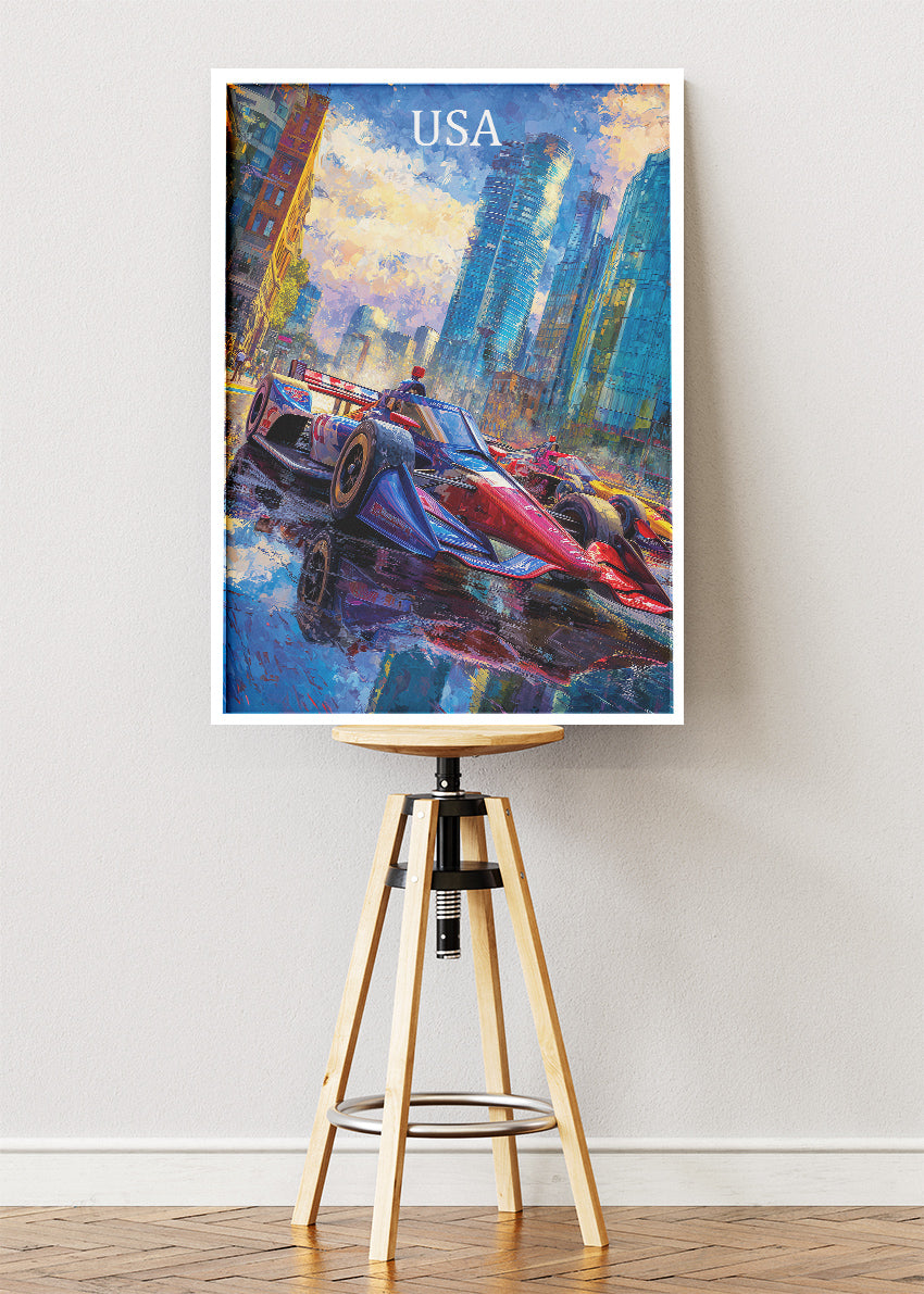 USA City Formula Racing Canvas Print & Poster – AI PRINT LAB