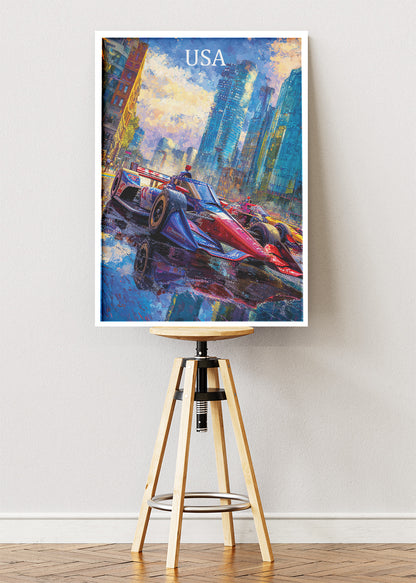 USA City Formula Racing Canvas Print & Poster – AI PRINT LAB
