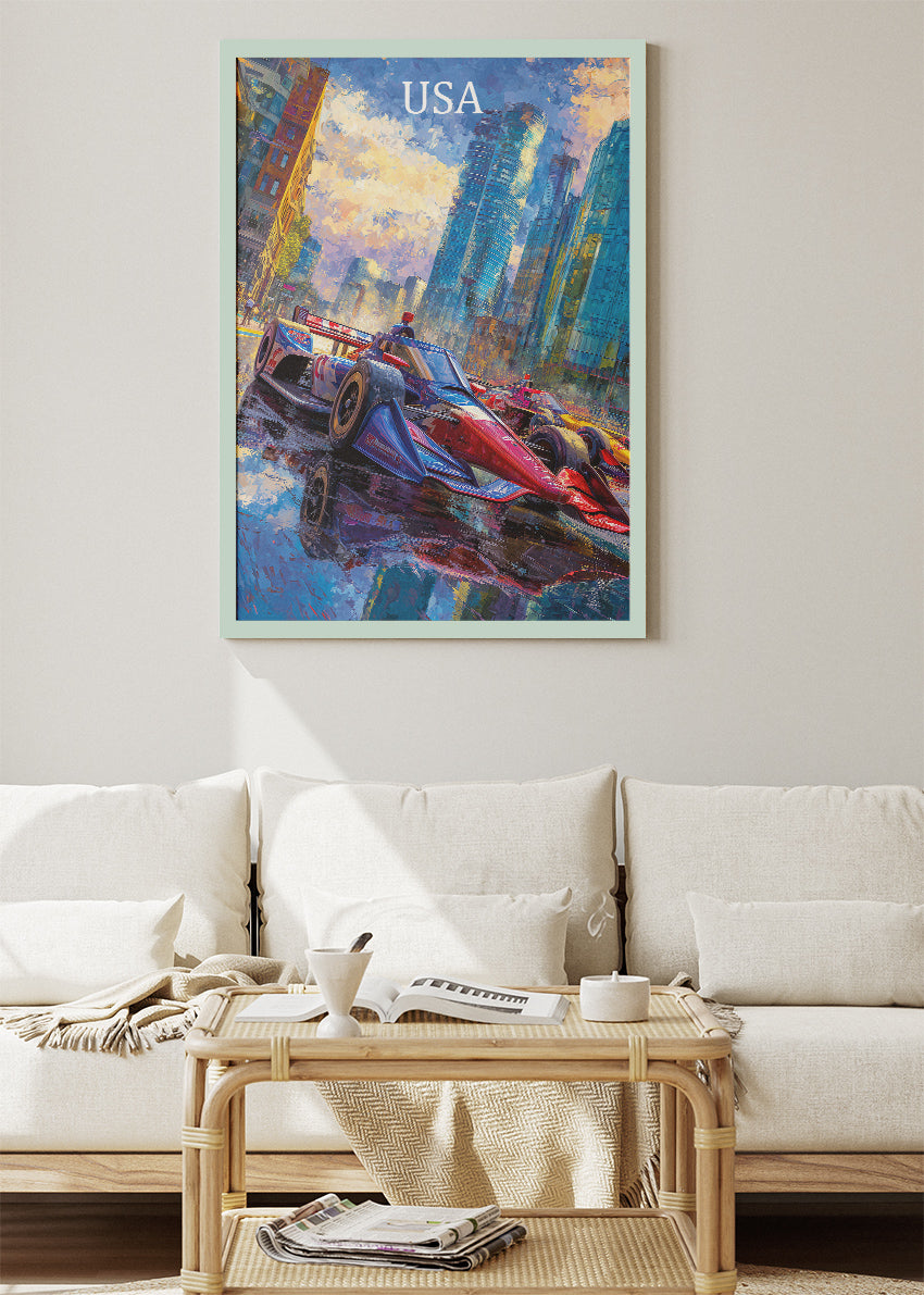 USA City Formula Racing Canvas Print & Poster – AI PRINT LAB