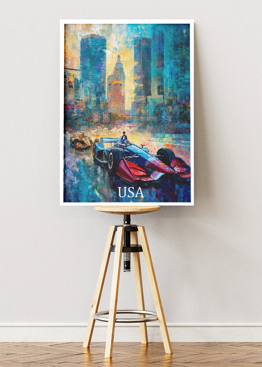 USA Downtown Formula Racing Canvas Print & Poster – AI PRINT LAB