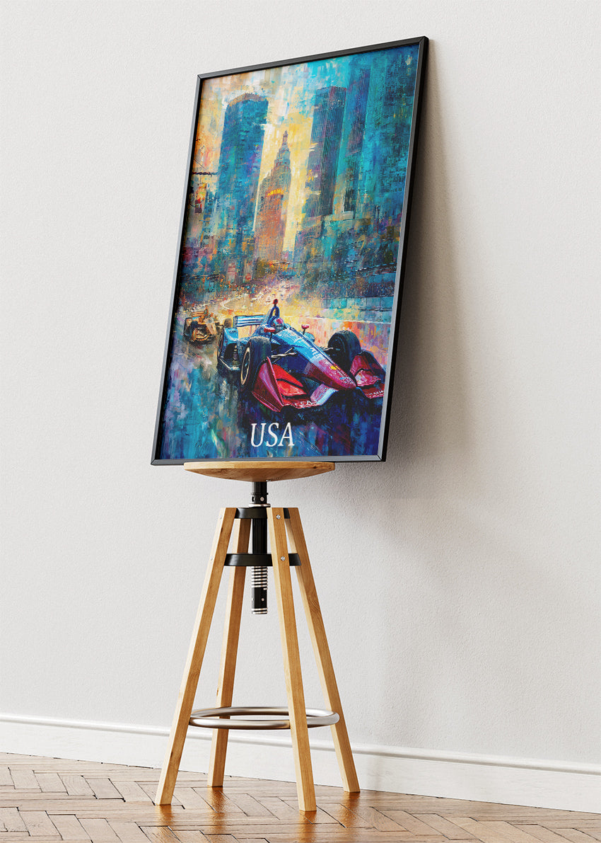 USA Downtown Formula Racing Canvas Print & Poster – AI PRINT LAB