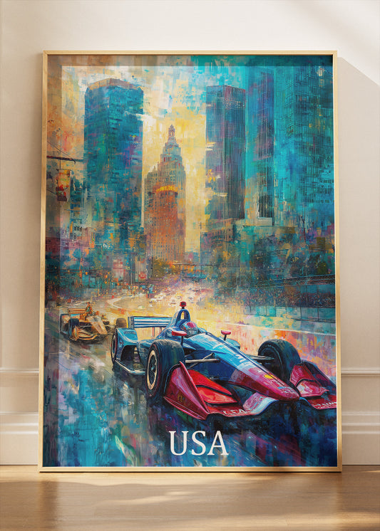 USA Downtown Formula Racing Canvas Print & Poster – AI PRINT LAB