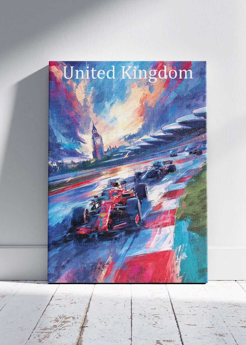 United Kingdom Big Ben Formula 1 Racing Canvas Print & Poster – AI PRINT LAB