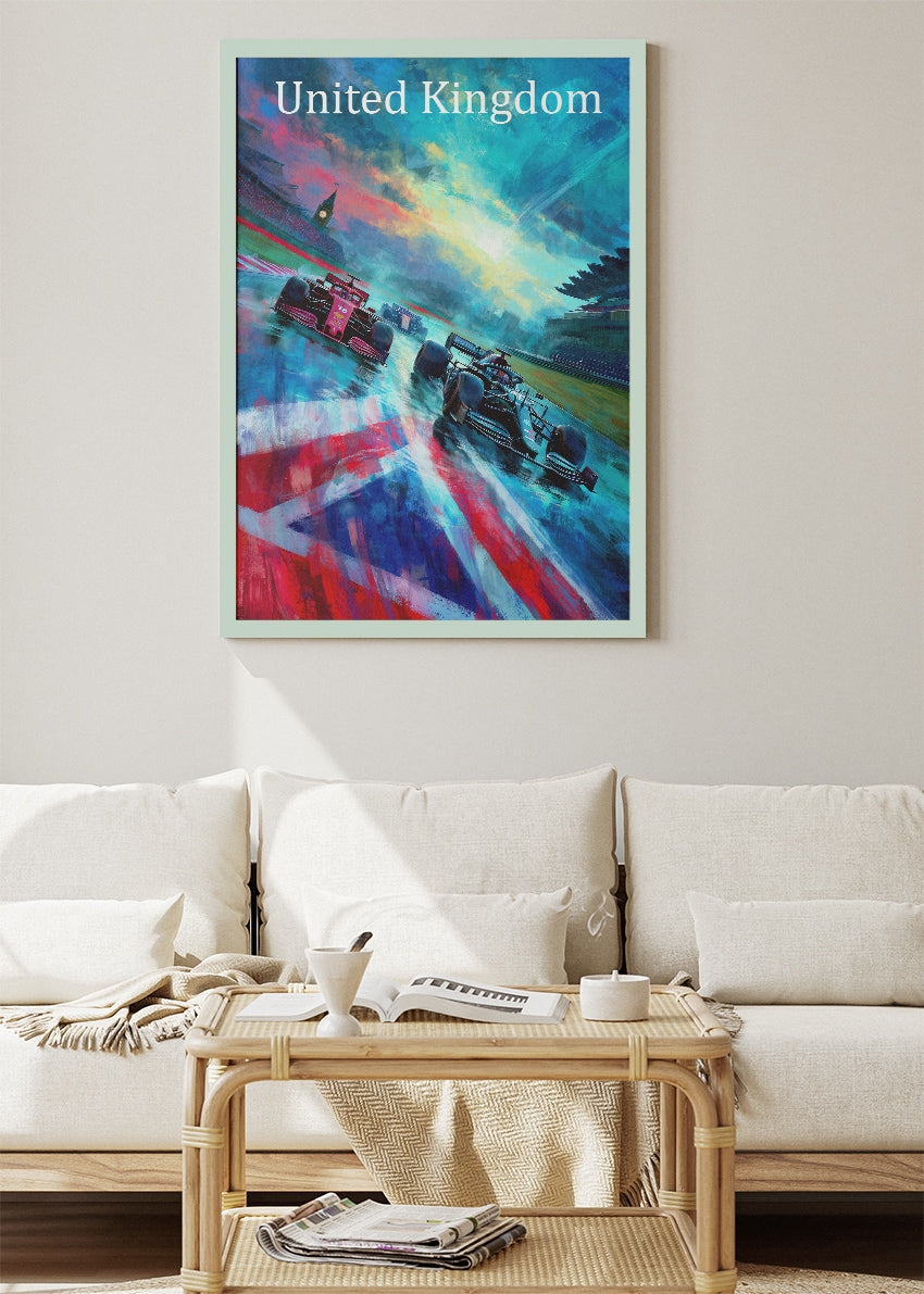 United Kingdom Formula 1 Union Jack Racing Canvas Print & Poster – AI PRINT LAB