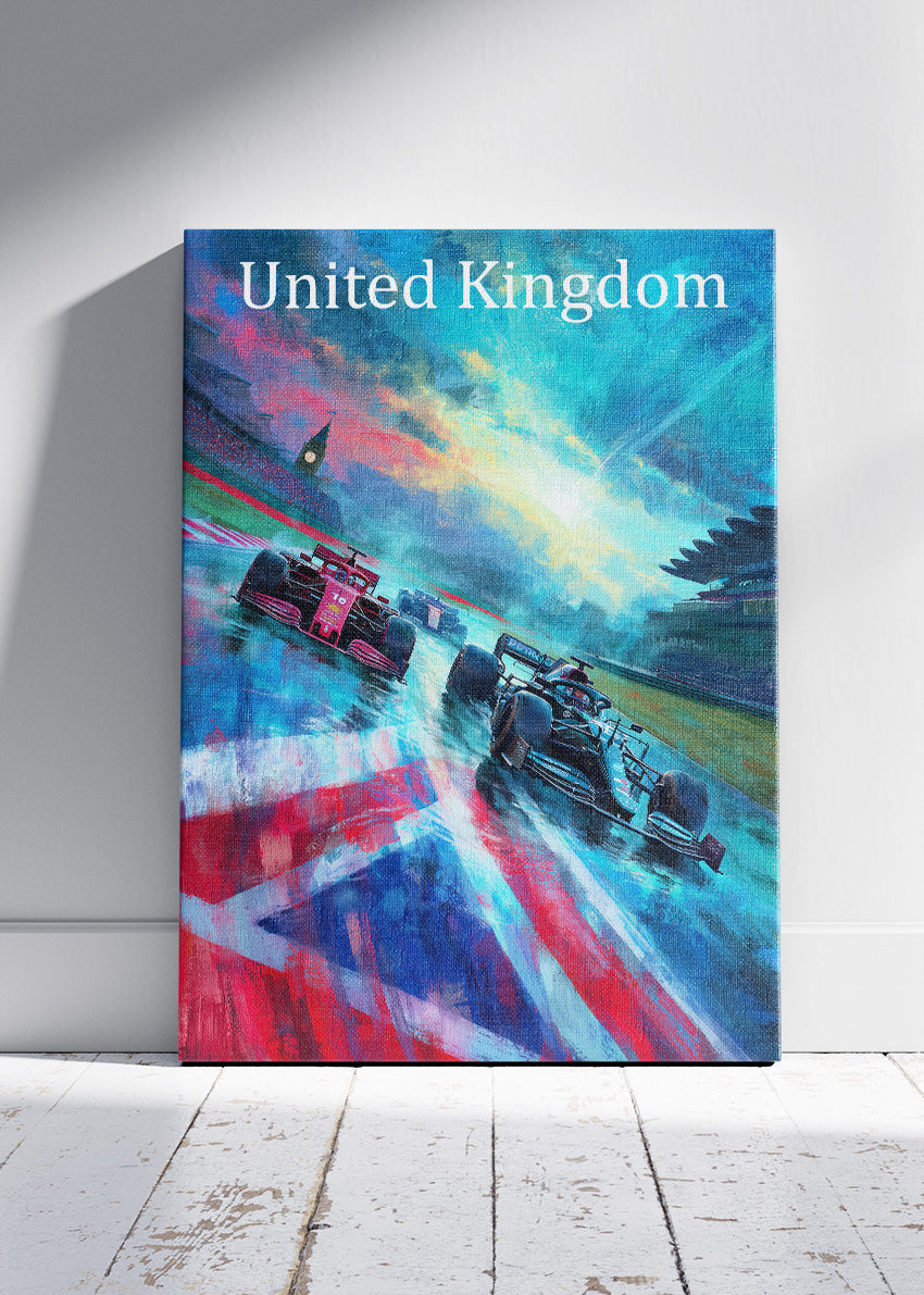 United Kingdom Formula 1 Union Jack Racing Canvas Print & Poster – AI PRINT LAB