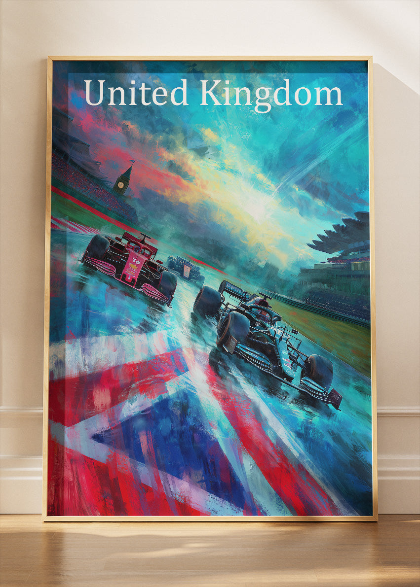 United Kingdom Formula 1 Union Jack Racing Canvas Print & Poster – AI PRINT LAB