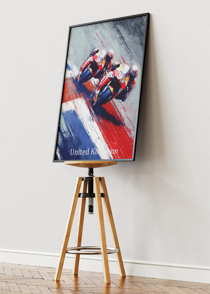 United Kingdom Moto Racing Poster Canvas & Print – AI PRINT LAB