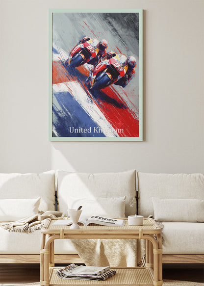 United Kingdom Moto Racing Poster Canvas & Print – AI PRINT LAB