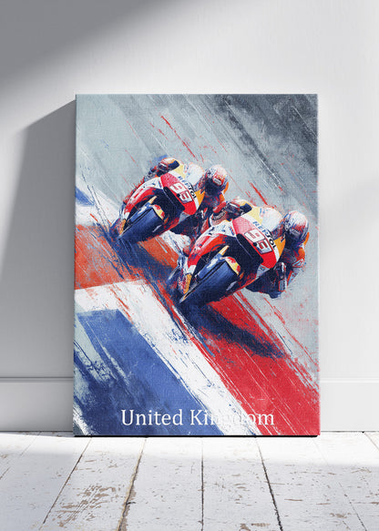 United Kingdom Moto Racing Poster Canvas & Print – AI PRINT LAB