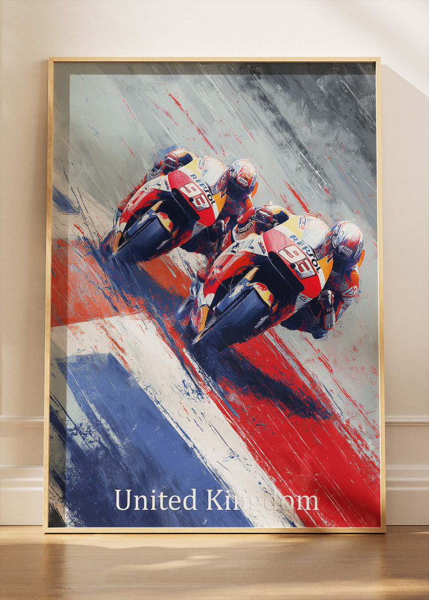 United Kingdom Moto Racing Poster Canvas & Print – AI PRINT LAB