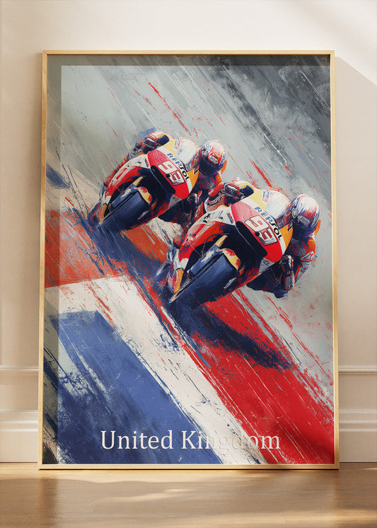 United Kingdom Moto Racing Poster Canvas & Print – AI PRINT LAB