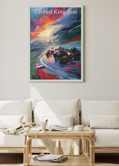 United Kingdom Sunset Formula 1 Racing Canvas Print & Poster – AI PRINT LAB