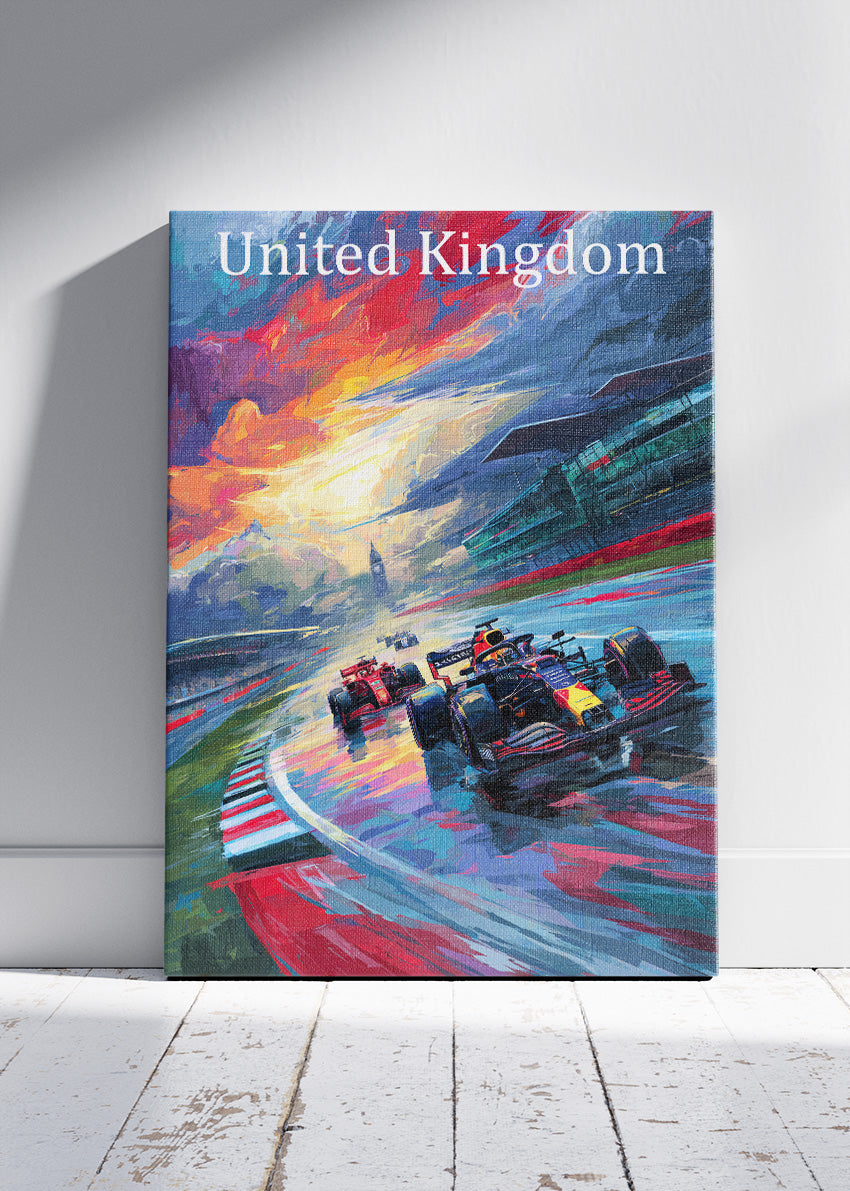 United Kingdom Sunset Formula 1 Racing Canvas Print & Poster – AI PRINT LAB