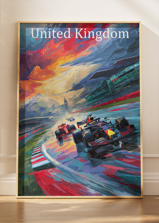 United Kingdom Sunset Formula 1 Racing Canvas Print & Poster – AI PRINT LAB