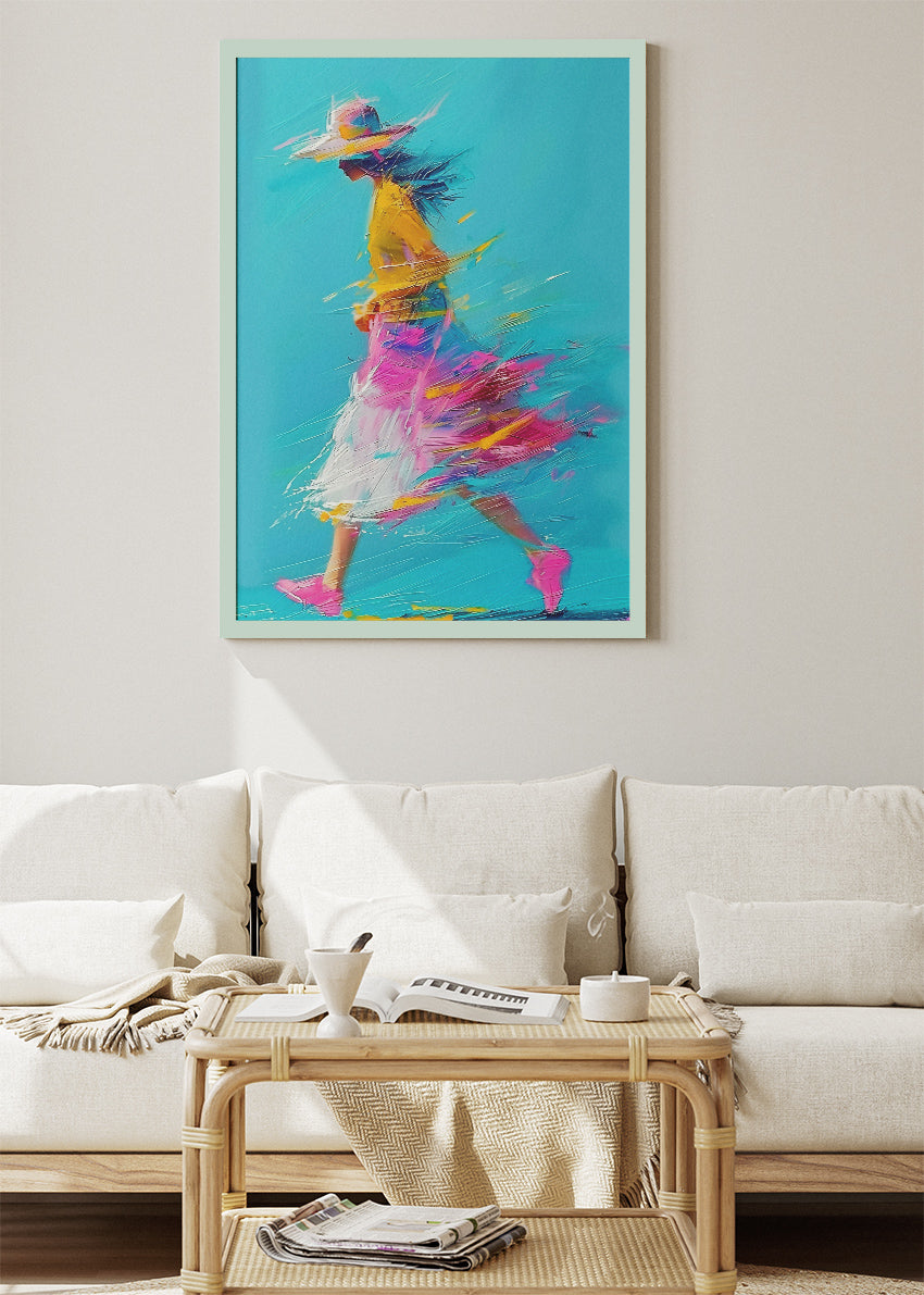 Vibrant Abstract Fashion Woman Canvas & Poster Print – AI PRINT LAB
