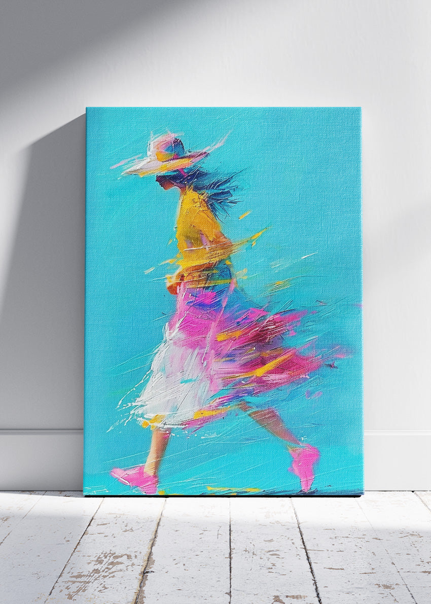 Vibrant Abstract Fashion Woman Canvas & Poster Print – AI PRINT LAB