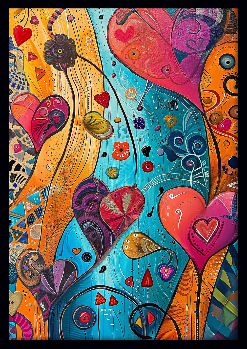 Vibrant Abstract Heart Canvas Print & Poster – T598 – AiPrintLab