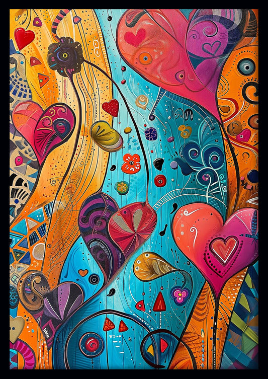 Vibrant Abstract Heart Canvas Print & Poster – T598 – AiPrintLab