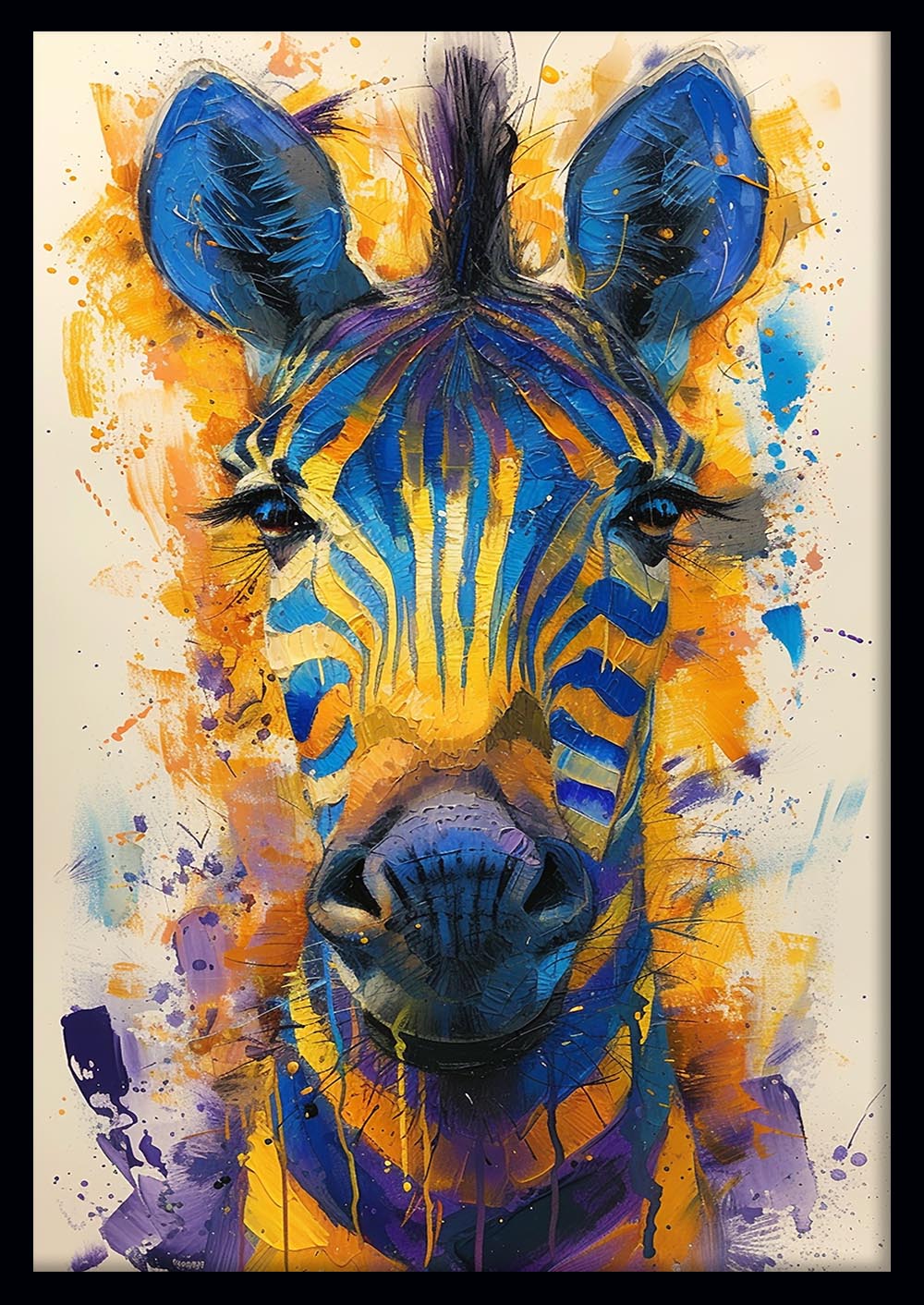 Vibrant Abstract Zebra Canvas Art – Colorful Safari Wall Decor – T933 – AiPrintLab