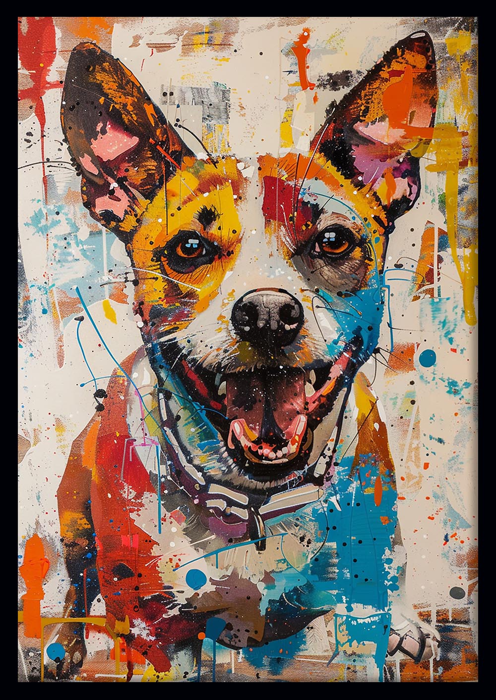 Vibrant Jack Russell Splash – Colorful Dog Canvas & Poster Wall Art – T1106 – AiPrintLab