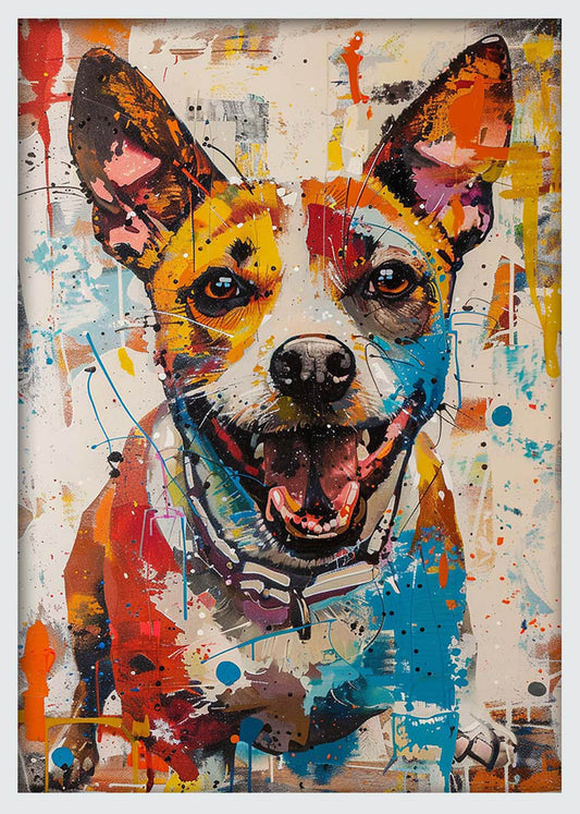 Vibrant Jack Russell Splash – Colorful Dog Canvas & Poster Wall Art – T1106 – AiPrintLab