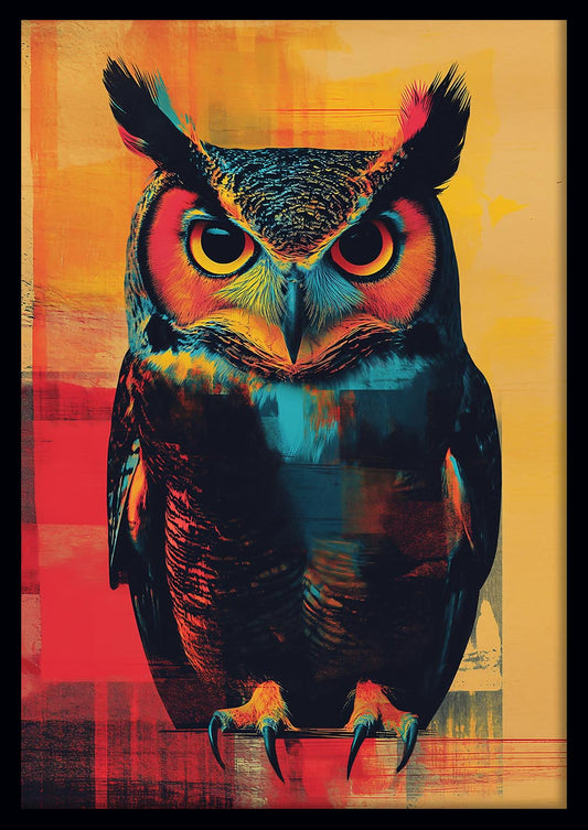 Vibrant Owl Canvas Print & Poster – T593 – AiPrintLab
