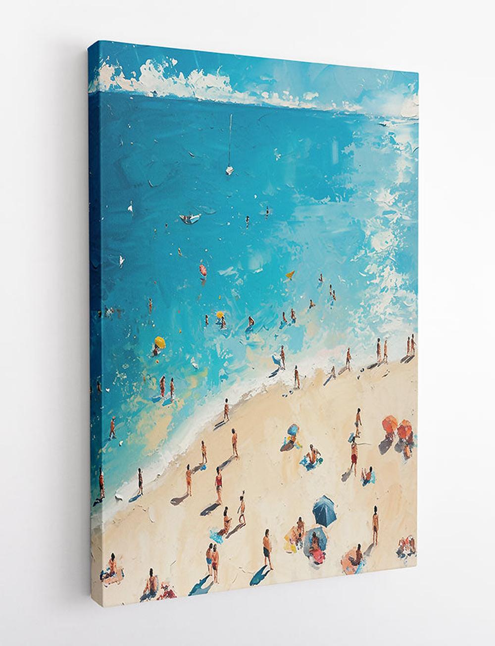 Vibrant Summer Beach Scene Art Print & Canvas – T741 – AiPrintLab
