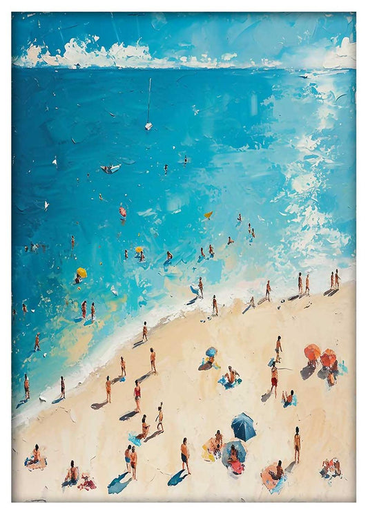 Vibrant Summer Beach Scene Art Print & Canvas – T741 – AiPrintLab